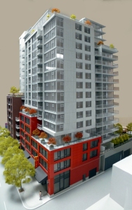 The new 17-storey building set to built at 611 Main St in the heart of Chinatown. 